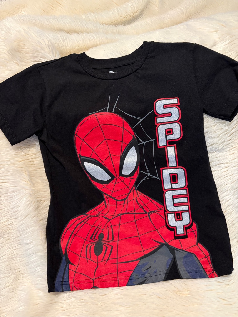Marvel Spider-Man Black Tee with Red Accent